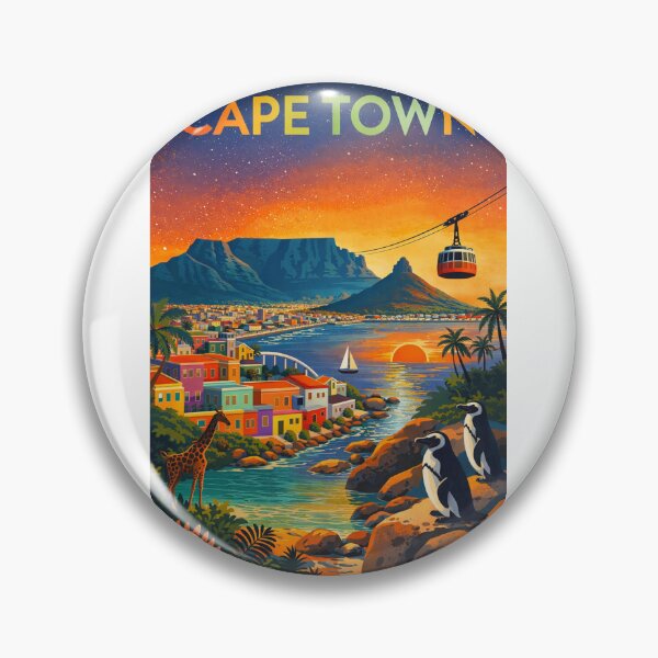Item preview, Cape Town Sunset with Table Mountain, Bo-Kaap, Penguins and Cable Car in South Africa designed and sold by Aryabek.
