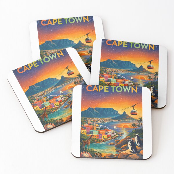 Item preview, Cape Town Sunset with Table Mountain, Bo-Kaap, Penguins and Cable Car in South Africa designed and sold by Aryabek.
