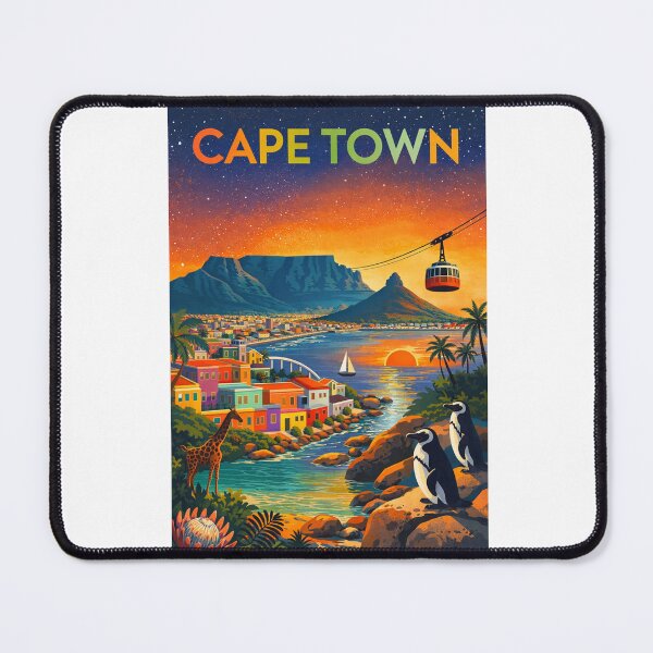 Item preview, Cape Town Sunset with Table Mountain, Bo-Kaap, Penguins and Cable Car in South Africa designed and sold by Aryabek.