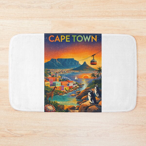 Item preview, Cape Town Sunset with Table Mountain, Bo-Kaap, Penguins and Cable Car in South Africa designed and sold by Aryabek.