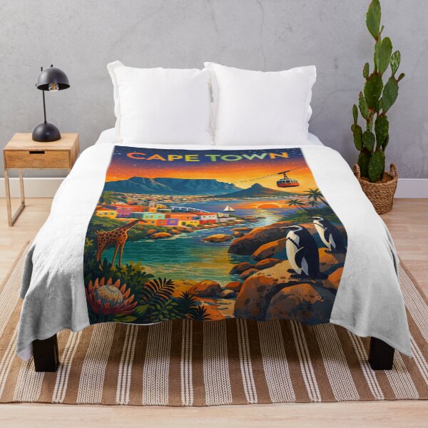 Item preview, Cape Town Sunset with Table Mountain, Bo-Kaap, Penguins and Cable Car in South Africa designed and sold by Aryabek.