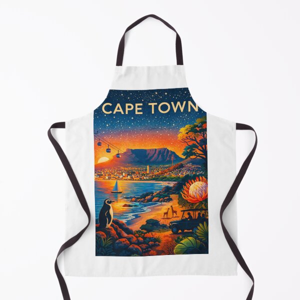 Item preview, Cape Town Coastal View at Dusk with Table Mountain, Signal Hill, Penguins and Safari in South Africa designed and sold by Aryabek.