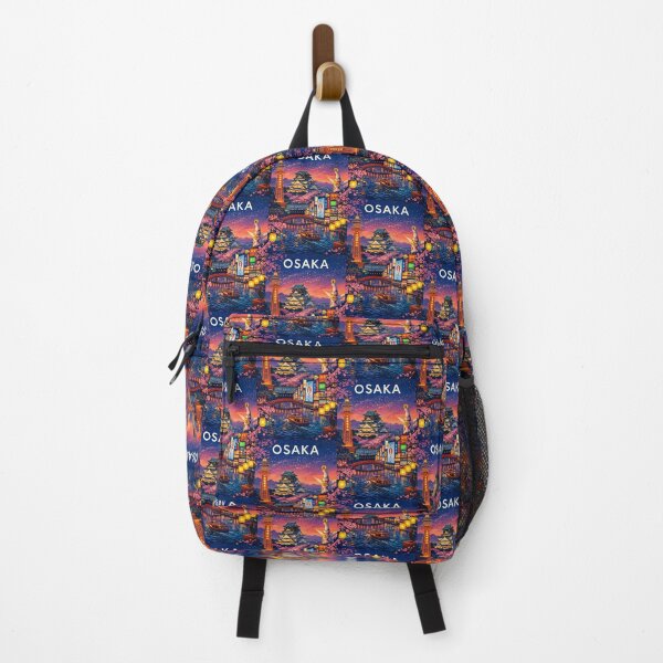Item preview, Osaka Nightscape with Osaka Castle, Tsutenkaku Tower, Dotonbori and Cherry Blossoms in Japan designed and sold by Aryabek.
