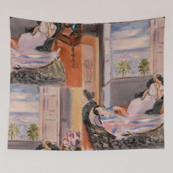 Item preview, Interior With Two Figures Open Window by Henri Matisse: Coastal Fauvist Poster designed and sold by artofuniverse.