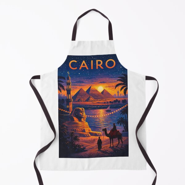 Item preview, Cairo Sunset with Pyramids of Giza, Sphinx, Minarets and Nile River in Egypt designed and sold by Aryabek.