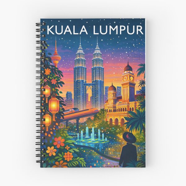 Item preview, Kuala Lumpur Skyline at Twilight with Petronas Towers, KL Tower, Sultan Abdul Samad Building and Lanterns in Malaysia designed and sold by Aryabek.