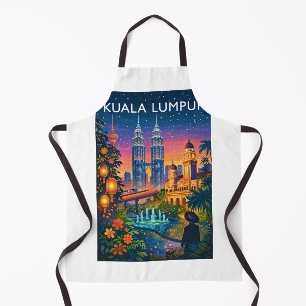 Item preview, Kuala Lumpur Skyline at Twilight with Petronas Towers, KL Tower, Sultan Abdul Samad Building and Lanterns in Malaysia designed and sold by Aryabek.