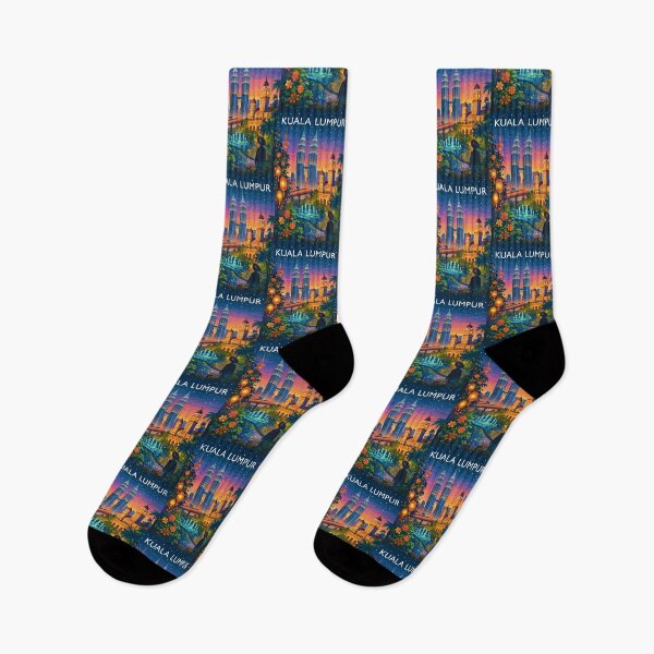 Item preview, Kuala Lumpur Skyline at Twilight with Petronas Towers, KL Tower, Sultan Abdul Samad Building and Lanterns in Malaysia designed and sold by Aryabek.