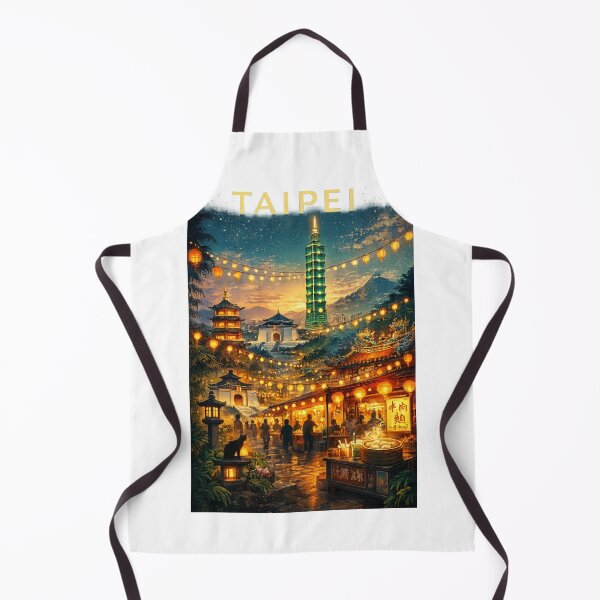 Item preview, Taipei Evening Market View with Taipei 101, Lanterns, Chiang Kai-shek Memorial Hall, and Daan District in Taiwan designed and sold by Aryabek.