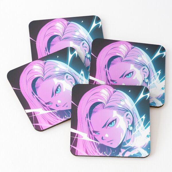 Item preview, Neon Cyber Anime Girl with Electric Energy Glow designed and sold by Dyan4.
