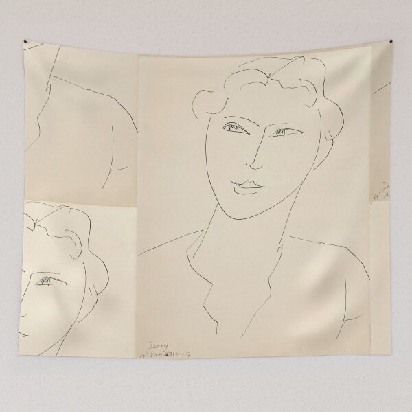 Item preview, Jacky by Henri Matisse: Minimalist Line Portrait Poster designed and sold by artofuniverse.