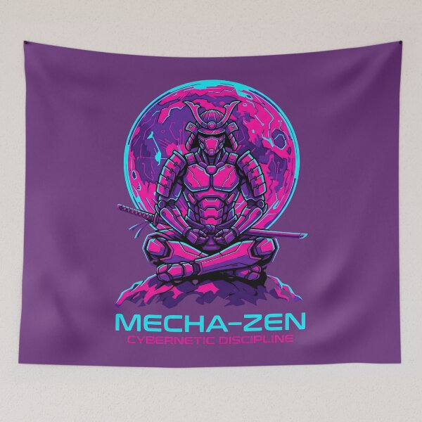 Item preview, Cyberpunk Samurai Synthwave Aesthetic Mecha Zen designed and sold by MarCinu Art.