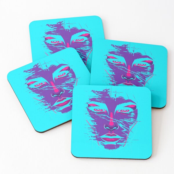 Item preview, Cyberpunk Glitch Art Neon Portrait 2026 designed and sold by MarCinu Art.