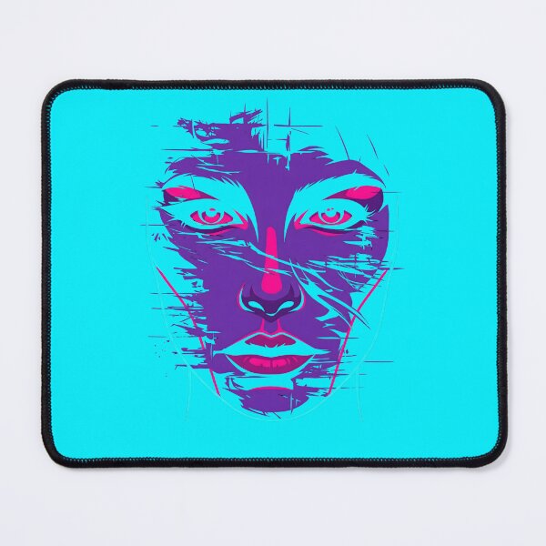 Item preview, Cyberpunk Glitch Art Neon Portrait 2026 designed and sold by MarCinu Art.