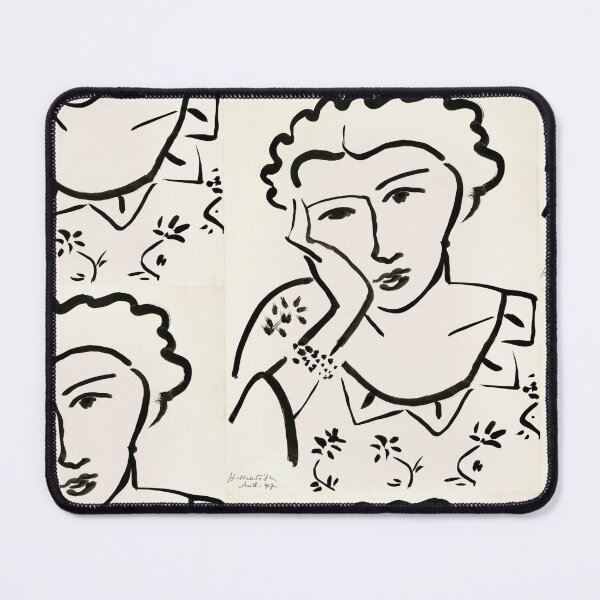 Item preview, Jeune Fille Accoudee by Henri Matisse: Minimalist Fauvist Line Art Poster designed and sold by artofuniverse.