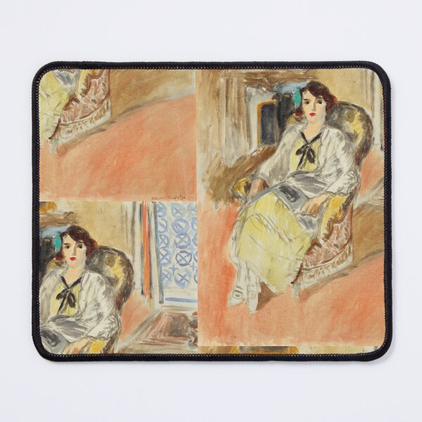 Item preview, Jeune Fille Assise Robe Jaune by Henri Matisse: Modern Fauvist Portrait Poster designed and sold by artofuniverse.
