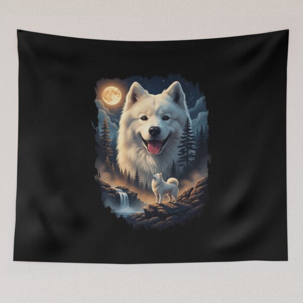 Item preview, Vintage 90S Samoyed Howling At The Moon designed and sold by Stotee.