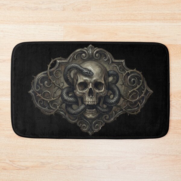 Item preview, Gothic Skull and Black Serpent – Dark Baroque Occult Tattoo Art designed and sold by cr6zym1nd.