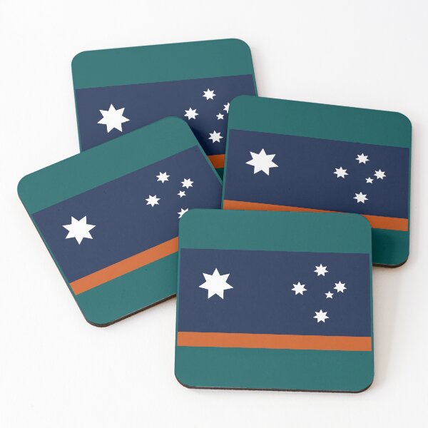 Item preview, Alternative Australia Flag ochre blue designed and sold by Kangaroo Sun.