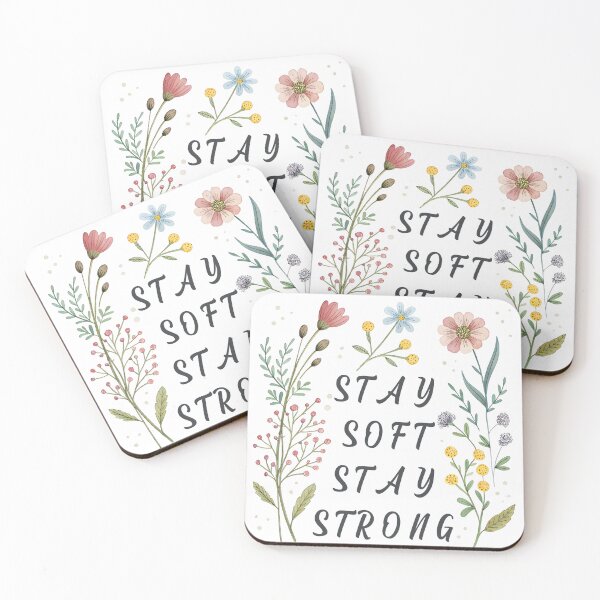 Item preview, Stay Soft Stay Strong – Watercolor Floral Wreath designed and sold by Angellacelin.