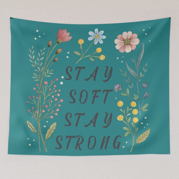 Item preview, Stay Soft Stay Strong – Watercolor Floral Wreath designed and sold by Angellacelin.