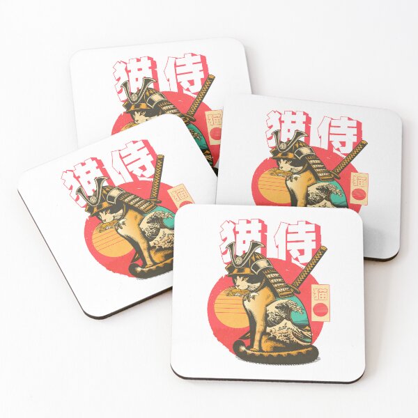 Item preview, Samurai Cat Ukiyo-e Japanese Retro Illustration designed and sold by Nobody Shadow Art.