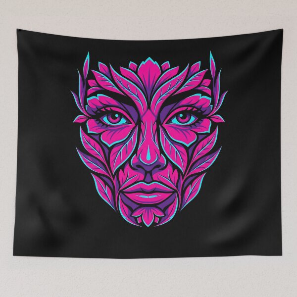 Item preview, Bioluminescent Neon Nature Face Mask Aesthetic 2026 designed and sold by MarCinu Art.