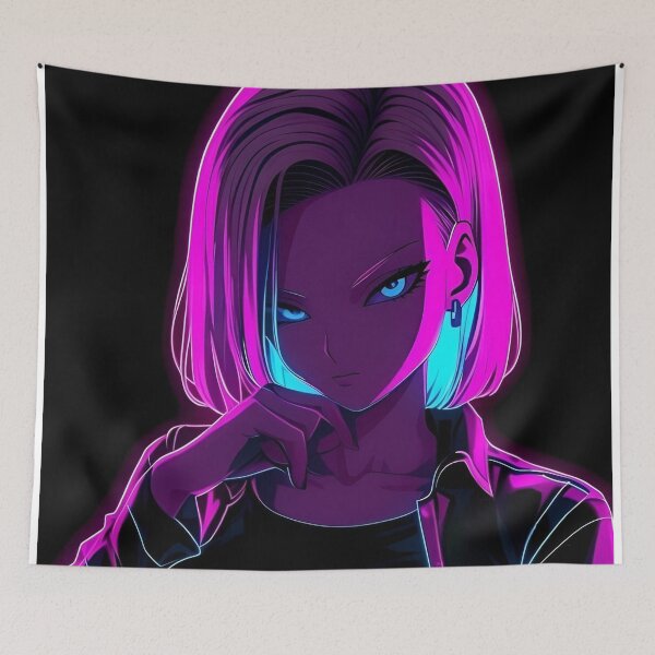 Item preview, Neon Cyberpunk Anime Girl – Futuristic Glow Portrait designed and sold by Dyan4.