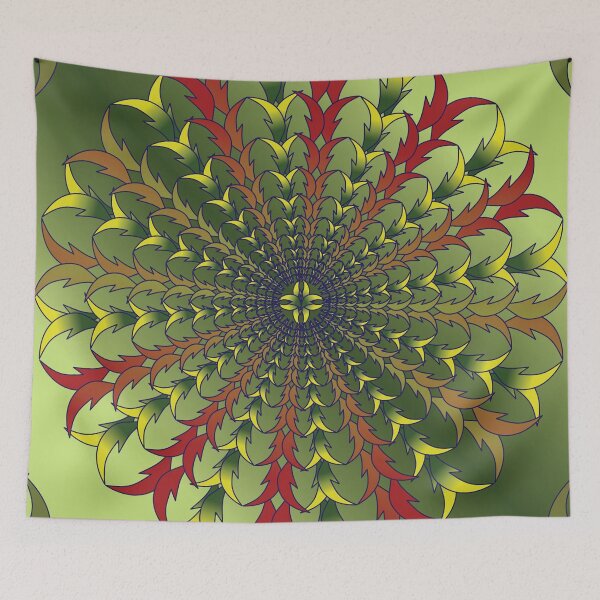 Item preview, Emerald Depth Botanical Mandala designed and sold by OIL Pattern Design .