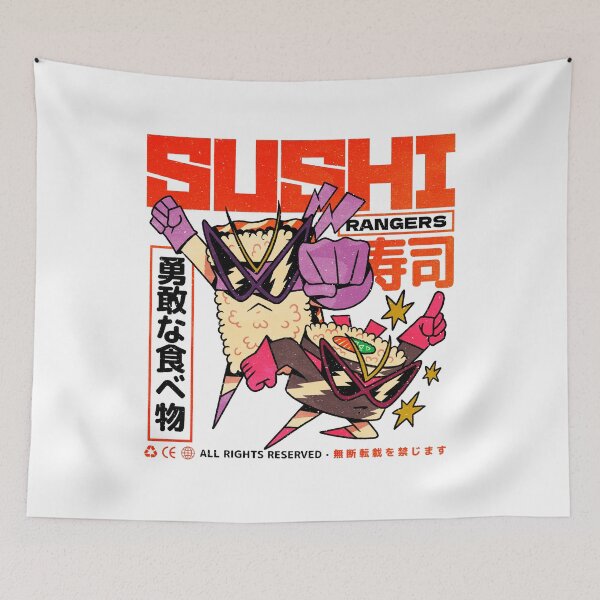 Item preview, Sushi Rangers Japanese Pop Art Illustration designed and sold by Nobody Shadow Art.