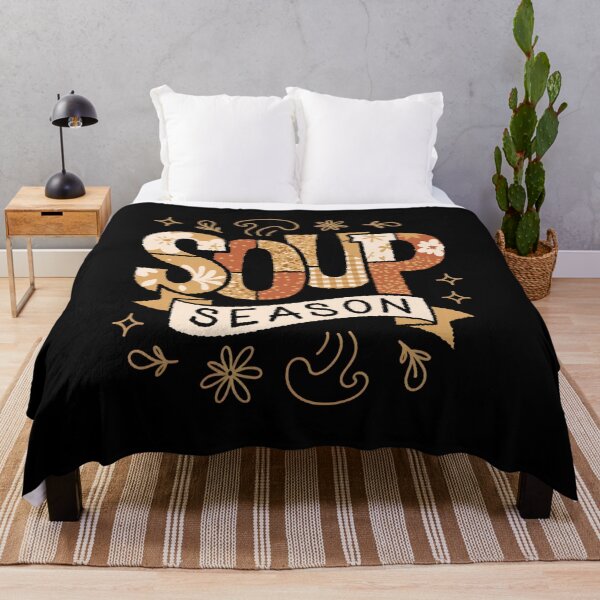 Item preview, soup season - retro typography - patchwork letters - boho floral - leopard print - vintage distressed - cute doodles - stars and daisies - warm neutral palette - seasonal designed and sold by JansenGS.