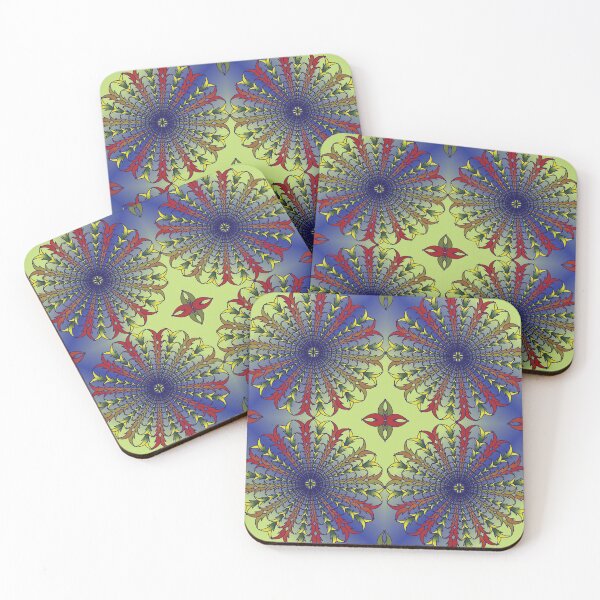 Item preview, Blue Green Botanical Quartet Mandala designed and sold by OIL Pattern Design .