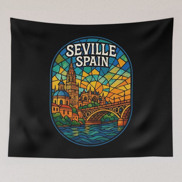 Item preview, Seville Spain Stained Glass Art Travel designed and sold by TomFrontierArt.