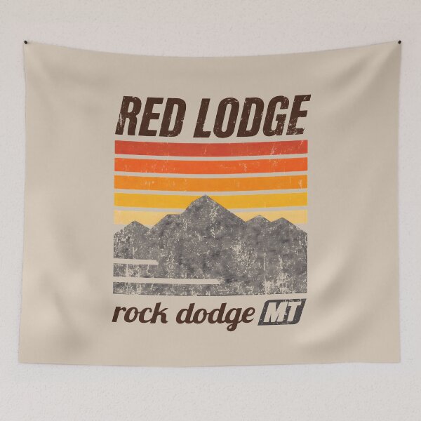 Item preview, Red Lodge Montana Retro 70s Vintage Mountain Sunset Rock Dodge MT designed and sold by tokyojeff.