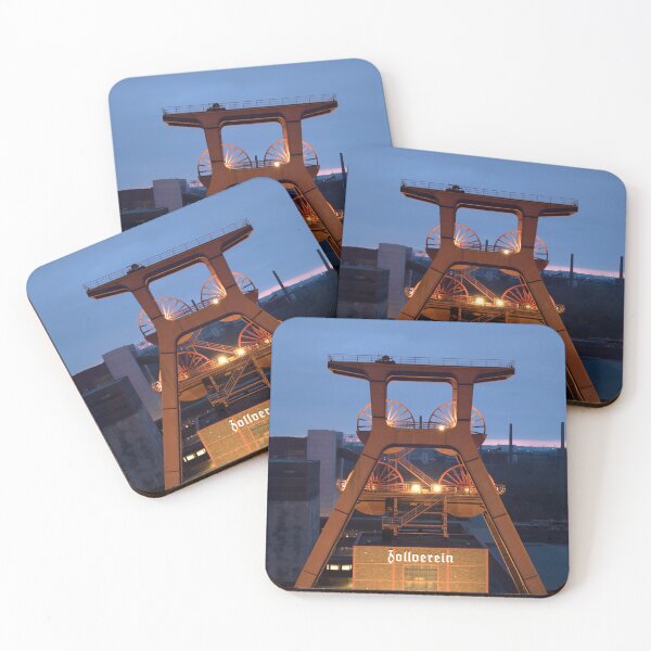 Item preview, Drone footage of the Zollverein Coal Mine at night designed and sold by kohlenjunge.