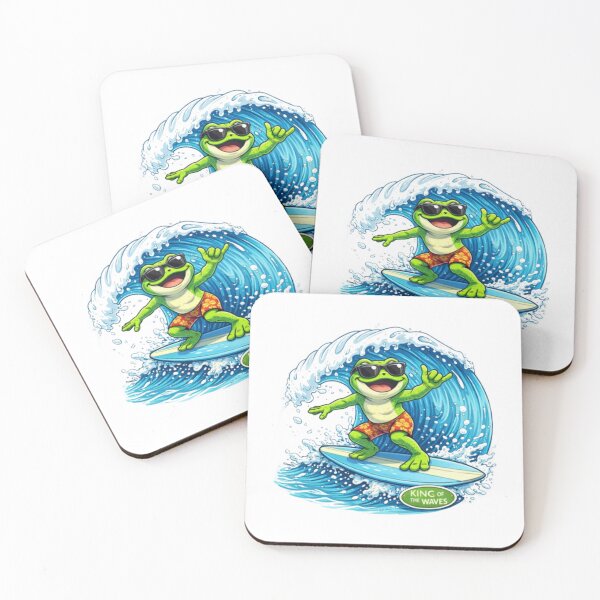 Item preview, Surfing frog under the wave designed and sold by FroggyOnly.