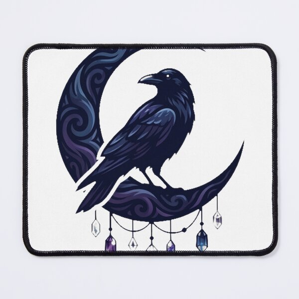 Item preview, Raven Crescent Crystal Sigil designed and sold by IllumeInk.