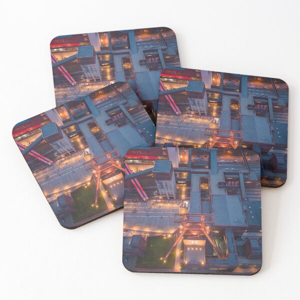 Item preview, Drone footage of the Zollverein coal mine at night designed and sold by kohlenjunge.