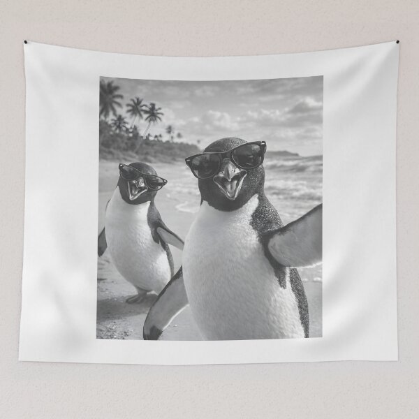 Item preview, Penguin Selfie at The Beach designed and sold by JODYSMORGAN.