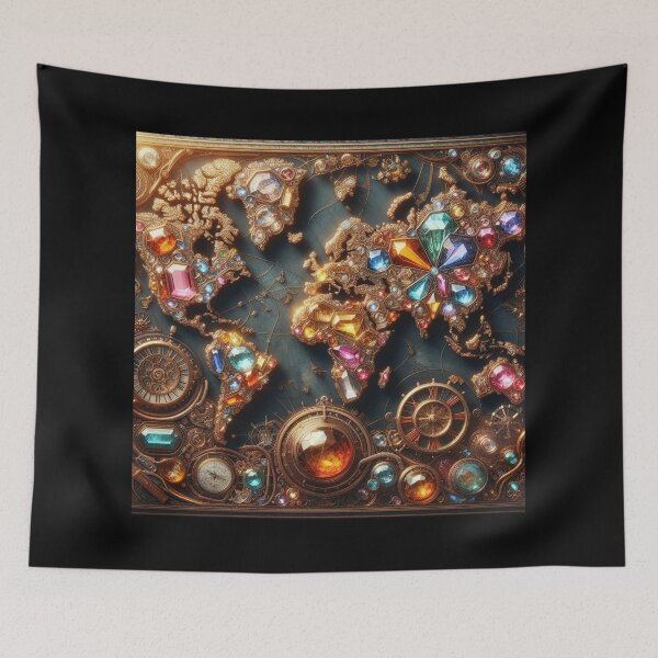 Item preview, Decorative Jeweled World Atlas designed and sold by Sybille-Yates.