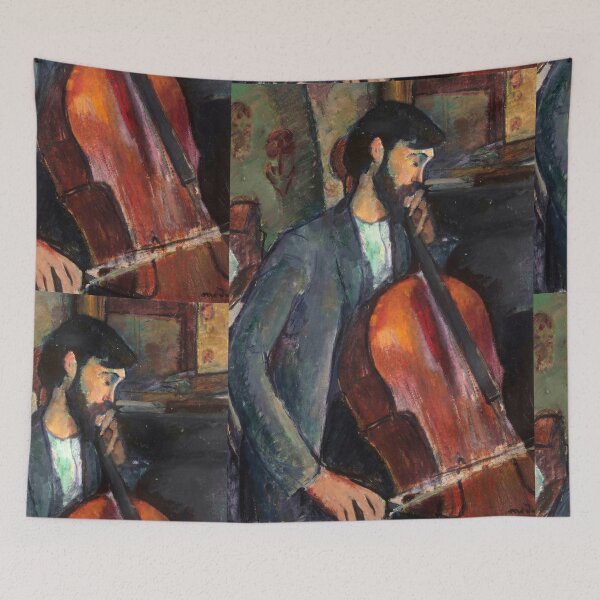 Item preview, The Cellist by Amedeo Modigliani: Musical Modernist Fine Art Print designed and sold by artofuniverse.
