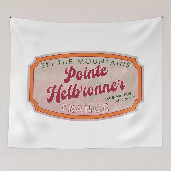 Item preview, Pointe Helbronner, France, Courmayeur, Ski, textured skiing badge designed and sold by Wanderful-roads.