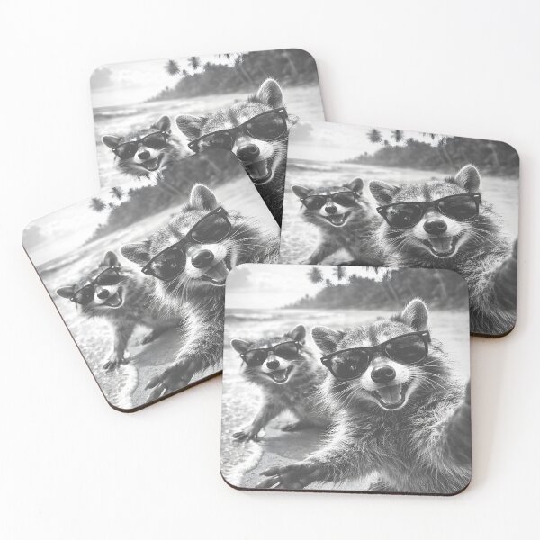Item preview, Raccoon Selfie at The Beach designed and sold by JODYSMORGAN.