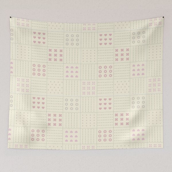Item preview, Cozy Cottage Patchwork Decor | Soft Pastel Hand-Stitched Design designed and sold by Mellowtint Studio.