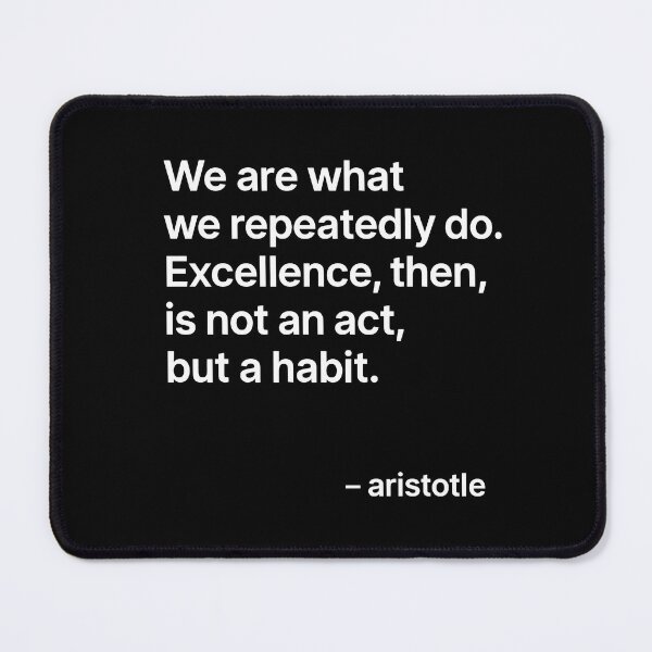 Item preview, Excellence Is a Habit – Aristotle Modern Philosophy (White Font) designed and sold by TshirtsLabs.