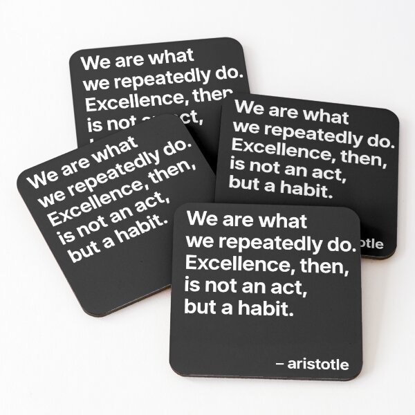 Item preview, Excellence Is a Habit – Aristotle Modern Philosophy (White Font) designed and sold by TshirtsLabs.