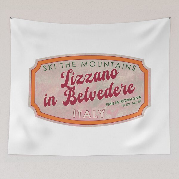 Item preview, Lizzano in Belvedere, Italy, Emilia-Romagna, Ski, textured skiing badge designed and sold by Wanderful-roads.