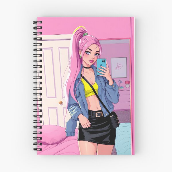 Item preview, Y2K Pink Bedroom Selfie Girl Illustration – Trendy Fashion Pop Art Wall Art designed and sold by GiftsCreek.