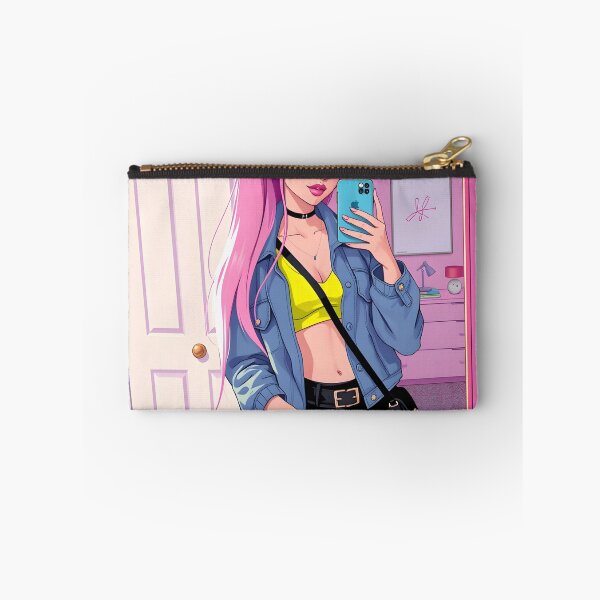 Item preview, Y2K Pink Bedroom Selfie Girl Illustration – Trendy Fashion Pop Art Wall Art designed and sold by GiftsCreek.