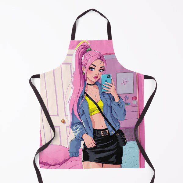 Item preview, Y2K Pink Bedroom Selfie Girl Illustration – Trendy Fashion Pop Art Wall Art designed and sold by GiftsCreek.